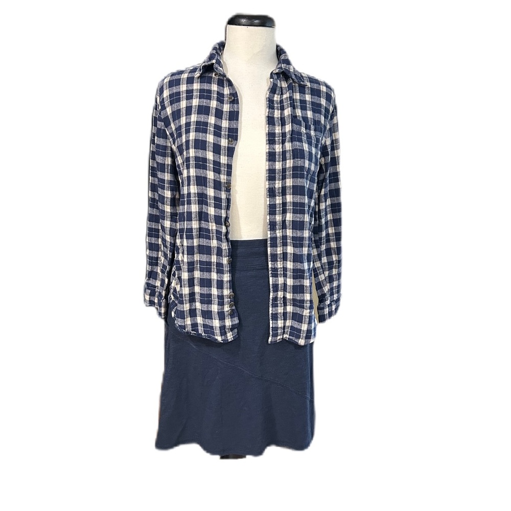 Brandy Melville Long Sleeve Button Up Plaid Flannel Shirt Top One Size Fall Boho
